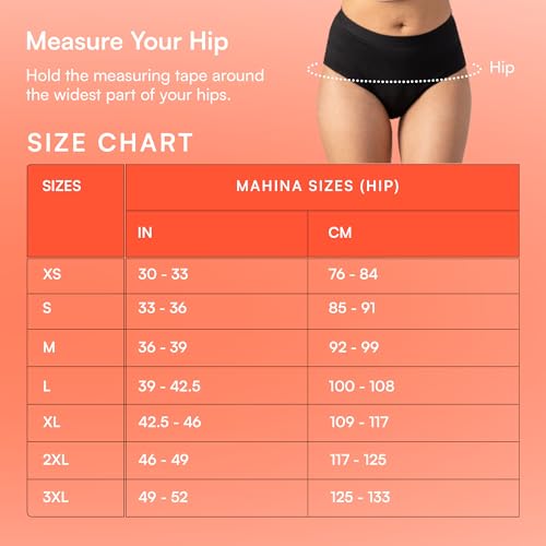 Image of Mahina Cotton Period Underwear - Black | High-Rise | Leak-Proof 12Hr | Reusable 100 Washes | No Pads Needed | Lab Tested | Women & Girls