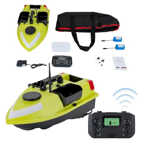LYNICESHOP Fishing Bait Boat, w/Dual 390 Motors generating 52W of Power, 500m/1640ft RC Fishing...