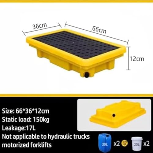 Plateforme de rétention modulaire pour palettes, entrepôts et usines, avec accès pour chariot élévateur et système de drainage. Bac modulaire étanche pour fût de 208 litres (55 gallons). Sol