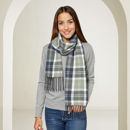 Image of Loritta Winter Scarf for Women, Long Plaid Shawl Wraps Scarves Gifts