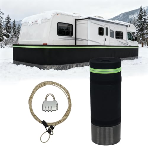 WYJREES RV Skirting for Travel Trailers, Heavy Duty 52ft Rv skirting for Winter, 2.6ft High Easy Installation Rv Winter Skirting with Bottom Stainless Steel, Camper Skirting Wind and Snow Proof