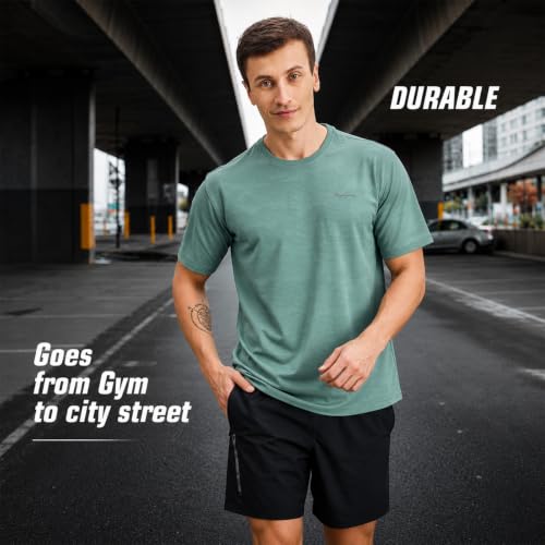 Image of Pepe Jeans Men's Solid Polyester Regular Fit Athleisure T-Shirt | Durable Lightweight Performance Tee for Gym & Casual Use | Breathable Quick-Dry Fabric | Round Neck | Short Sleeves | Sporty Comfort