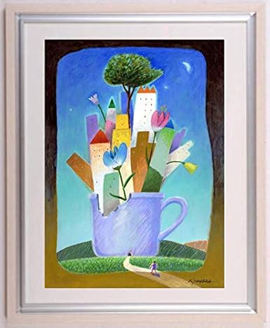 Amazon 田原健二 夜の都会 絵画 アクリル画 心象風景画 額付き 版画 彫刻 通販