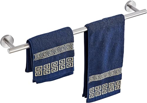 YUET Portasciugamani da 60 cm, finitura spazzolata, porta asciugamani da bagno, per bagno, cucina, cucina, strofinacci, gruccia in acciaio inox 304, antiruggine, montaggio a parete, 61 cm, argento
