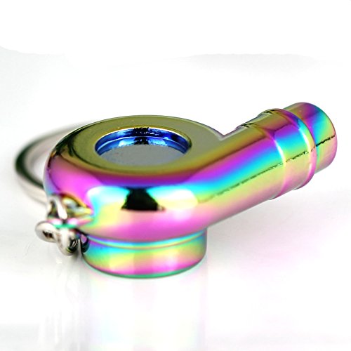 Image of maycom Creative Spinning New Charming Polished Black Turbo Turbocharger Keychain Key Chain Ring Keyring Keyfob,make Whistle Sound