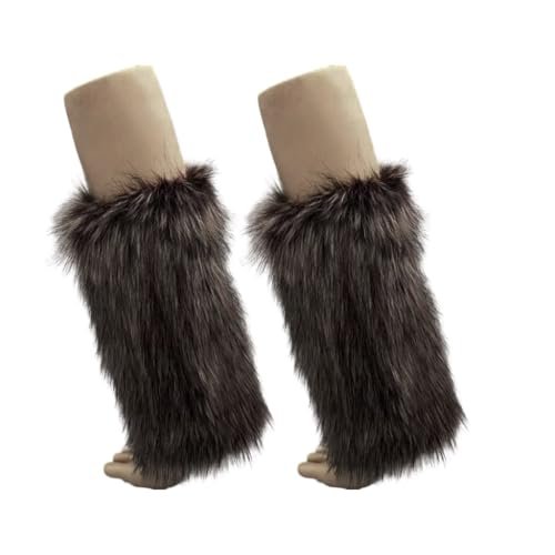 Women's Fuzzy Faux Furs Leg Warmers Furs Long Cuffs Pair Carnivals Boot Uniform Socks