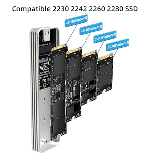 Gabinete para disco M.2 NVME USB 3.1 Gen2 10Gbps miniatura 6