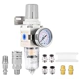 ZHONG AN 1/4 Inch NPT Air Filter Pressure Regulator, Water Separator Compressed Air Pressure Regulator for Compressor AW2000-02