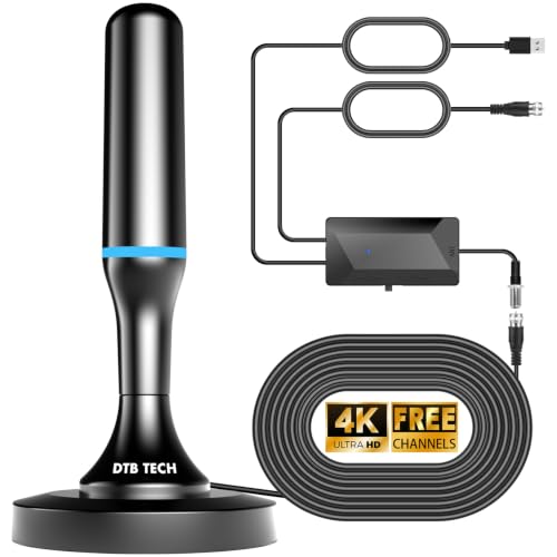 Image of Amplified Digital Indoor TV Antenna for Local Channels Smart TV | Removable Amplifier & Magnetic Base, 360 Reception, 10ft Cable, Fit TVs with an ATSC tuner for 4K HD Local Channels