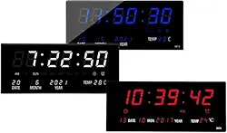 RELÓGIO de Parede LED DIGITAL Super Grande Para Academia Consultorio Sala de Espera Alto Brilho com Termômetro Data e Hora Alarme e Cronometro