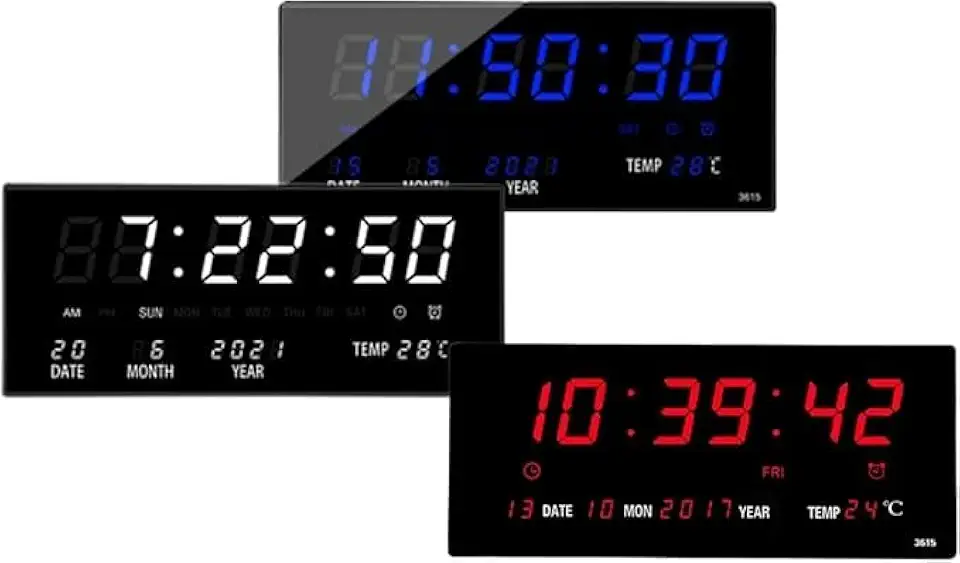 RELÓGIO de Parede LED DIGITAL Super Grande Para Academia Consultorio Sala de Espera Alto Brilho com Termômetro Data e Hora Alarme e Cronometro
