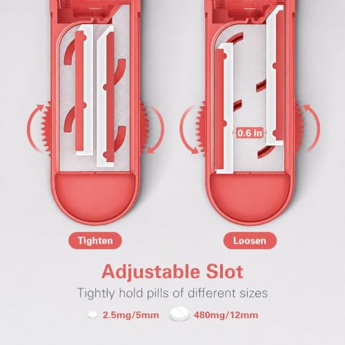 Image of DEPAD Pill Cutter Splitter for Small and Tiny Pills, Pill Splitter for Cutting Multiple Pills with Adjustable Bars & Hidden Blade, Safely Cuts Small or Large Tablets for Seniors & Pets