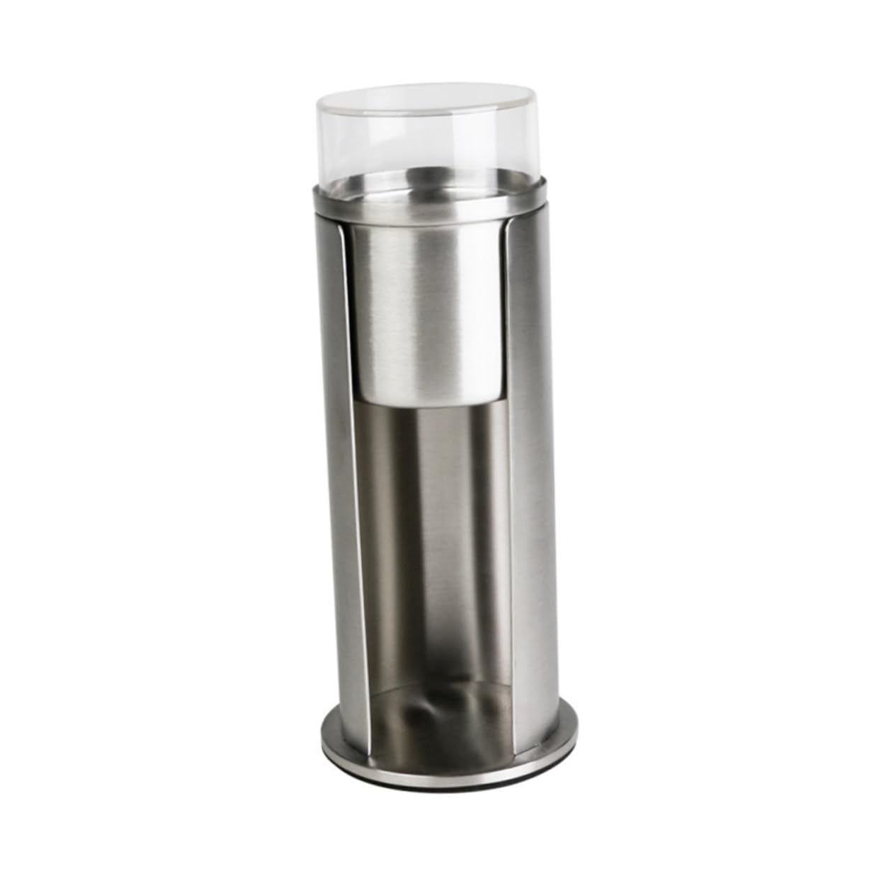 IMIKEYA Wattepadhalter mit Deckel aus Edelstahl und Acryl, Silber