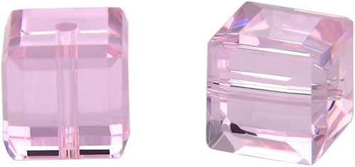 Miniatura 24 de 50 piezas Adabele cuentas austriacas de 6 mm de cristal facetado en cubo amatista sueltas, compatibles con cristales Swarovski Preciosa 5601 SSC611