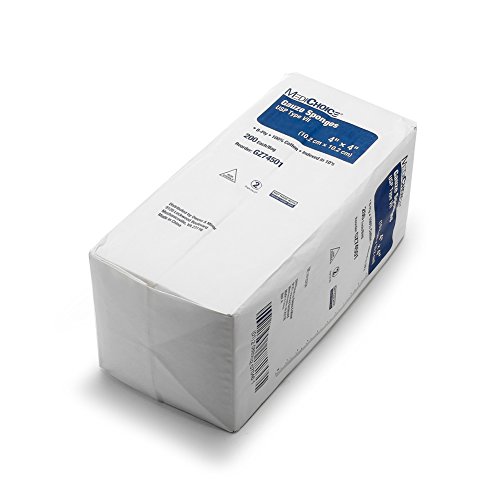 MediChoice Gasas Esponja, 8 Pliegues, USP Tipo VII, No Estéril, 4x4 Pulgadas, Blanco, 1314GZ74501 (Caja de 4000) miniatura 2