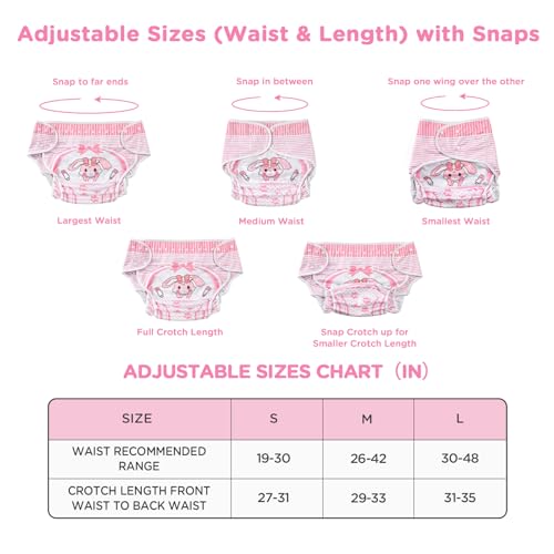 Image of Littleforbig Washable Adjustable Reusable Waterproof Cloth Adult Diaper Wrap Cover - Baby Usagi Pattern S