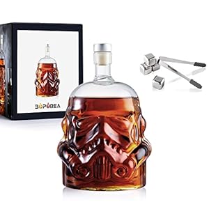 Whiskey Decanter Set Transparent Creative,Gifts for Men,Whiskey Flask Carafe Decanter with 4 Whiskey Stones an Tong…