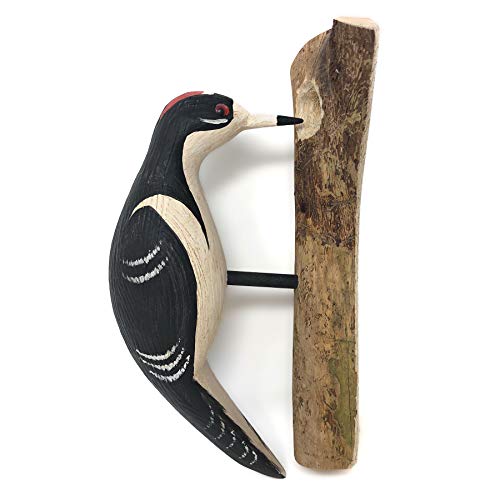 The Barrington Garage American Handmade Downey Woodpecker Carved Wood...