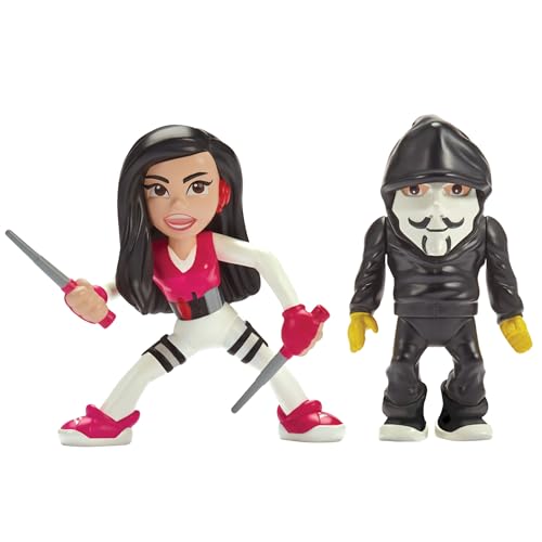 Spy Ninjas 3-INCH 2 FIGURE PACK. VY QWAINT AND PZ FUNF FIGURE SECRET NETWORK. SPY MISSION TOYS. HELP DEFEAT PROJECT ZORGO Red Blue