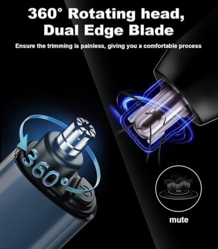 Image of AVNISH Nose Hair Trimmer for Men & Women, Type-C Rechargeable Ear, Eyebrows & Nose Trimmer, Dual Edge Stainless Steel Blades, IPX7 Waterproof, 120 Min Runtime, Portable Grooming Tool