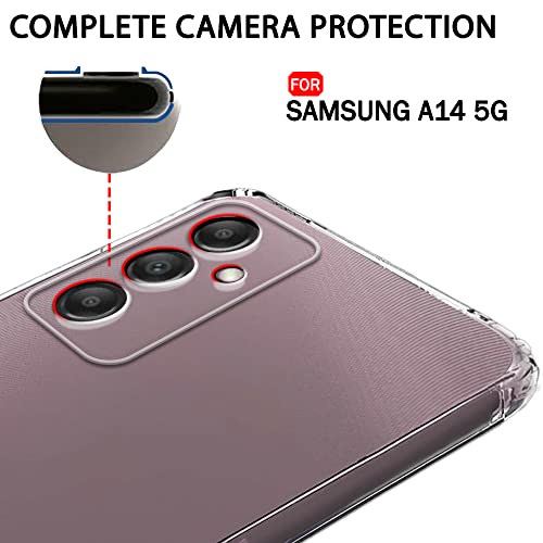 Image of TheGiftKart Back Cover Soft Case for Samsung Galaxy A14 4G / A14 5G | Best Camera Protection | Inbuilt Dust Plugs & Anti-Slip Grip | Ultra Clear Slim (Silicone | Transparent)