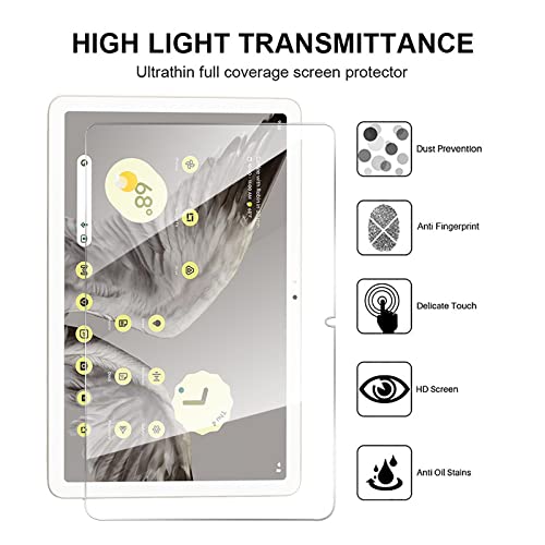 GMUJIAO [2 Pack Compatible with Google Pixel Tablet 10.95 inch for Tempered Glass Screen Protector,Tempered Glass Film,Premium Shatterproof Protection,9H-Hardness-Transparent - Image 3