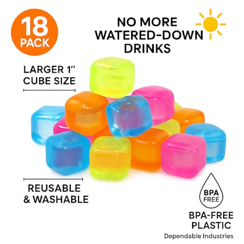 Pack de 18 cubos reutilizables de hielo de plástico miniatura 2