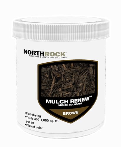 NorthRock Mulch Renew - Colorant for Discolored Surfaces, Ideal for Landscaping, Garden Beds, Spray to Dye Garden Beds (12 fl. oz., Brown)
