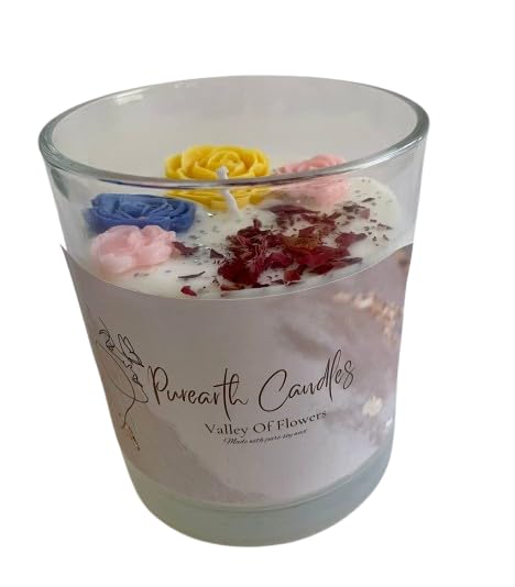 Purearth Candles ValleyY of Flowers Collection with wax flowers -SOY WAX CANDLE