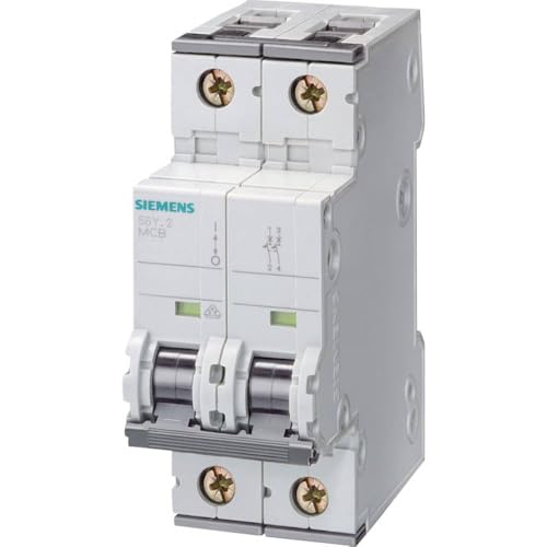 Siemens 5sy42067 disjoncteur 2 pôles 6A courbe C pour rail DIN