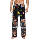 Pantalones largos de pijama para hombre, con bolsillos y cordón, blanco, XXXL