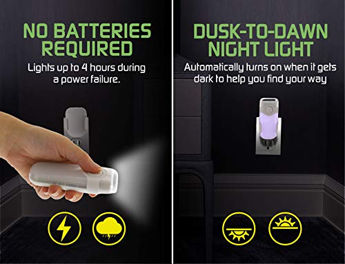 Capstone Lighting 3-in-1 6 LED Power Failure Light, Rechargeable Flashlight, and Plug in Night Light (Pack of 6) - Portable and Compact, Ideal for Use at Home and in Weather Emergencies