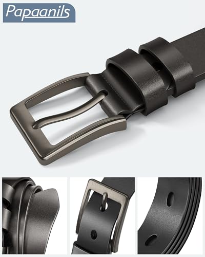 Image of Mens Dress Belt,Genuine Casual Leather Belts for Men 1.5 inch Width