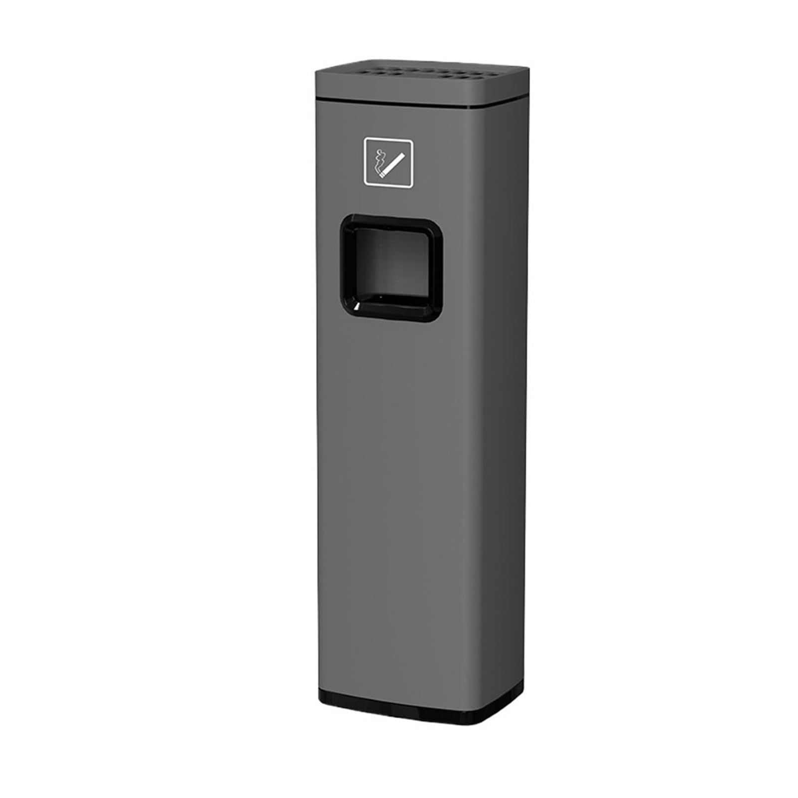 Z4T8M2K6G5 Waste Bin Commercial Trash Can with Lid, Side Opening Steel Waste Bin，Decorative Container Trash Can(Gris)