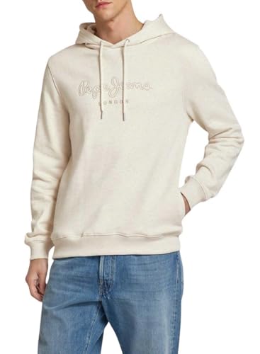 Pepe Jeans New Nouvel Hoodie Maillot de survêtement, Blanc (Blanc cassé), M Homme Pepe Jeans New Nouvel Hoodie Maillot de survêtement, Blanc (Blanc cassé), M Homme