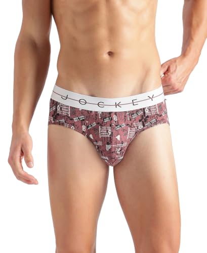 Image of Jockey |Style NY01|Men's Super Combed Cotton Elastane Stretch Printed Brief with Ultrasoft Waistband