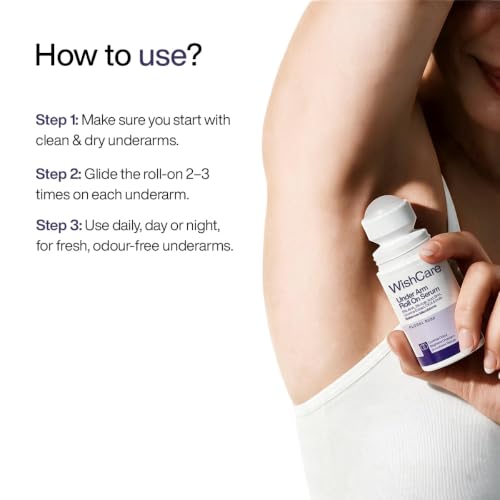 Image of WishCare Underarm Roll On For Women With 5% AHA, 3% Kojic Acid, BHA, Licorice, Inulin - Underarm Lightening & Odour Control - Long Lasting Floral Fragrance