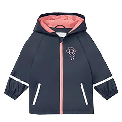 Kids Rain Coat Rain Jacket Boys Girls Long Sleeves Hood Reflective Stripe Windproof Rainproof Mudproof