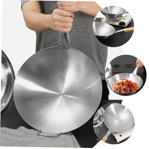 Wok de acero inoxidable con mango de madera miniatura 2