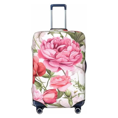 Garden Peony Print Luggage Suitcase Covers Elastic Washable Luggage Protector Luggage Covers For Suitcase - Main Image