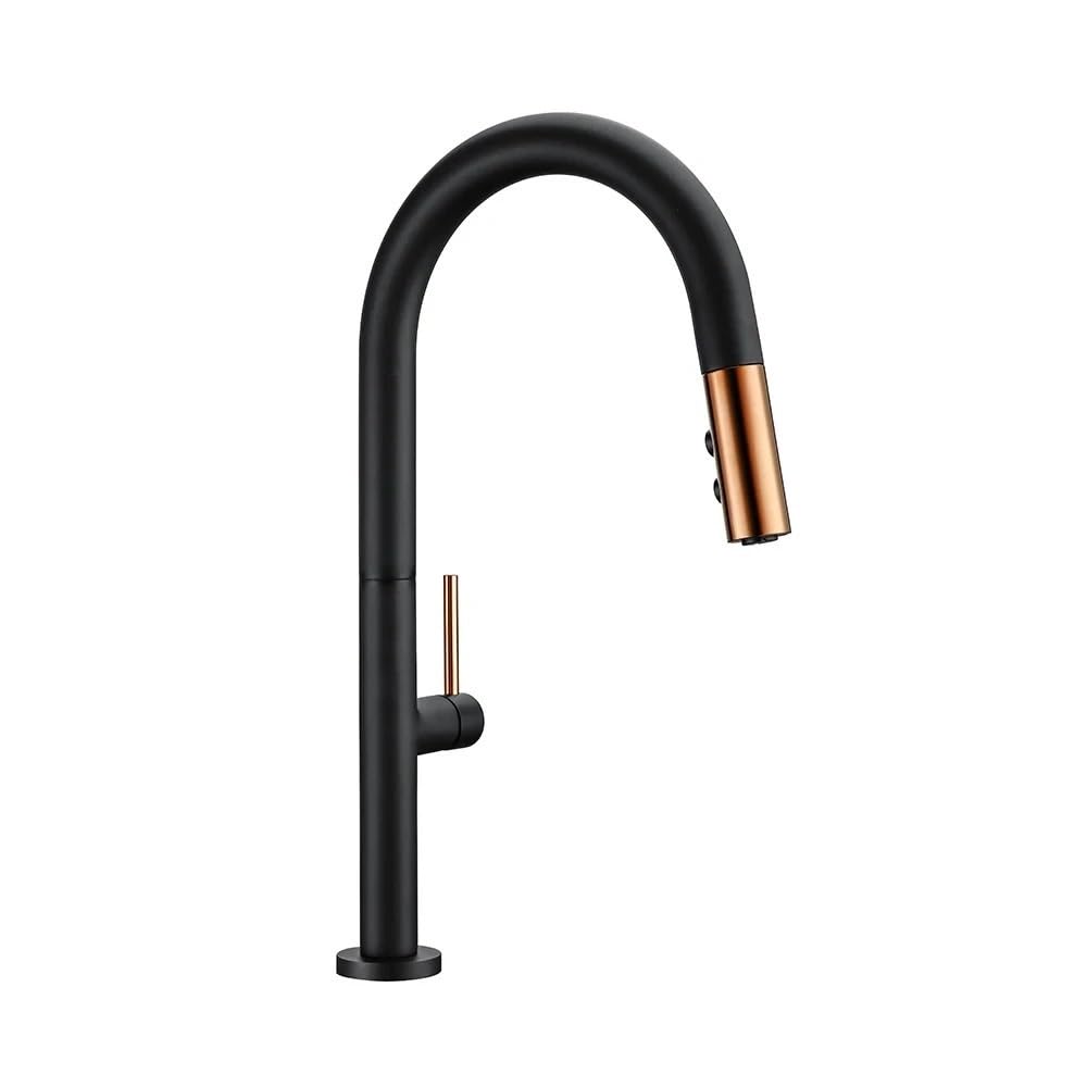 SnamicE Kitchen Tap Swivel Pull Down Kitchen Faucet, Spring Solid Brass Sink Mixer Tap,