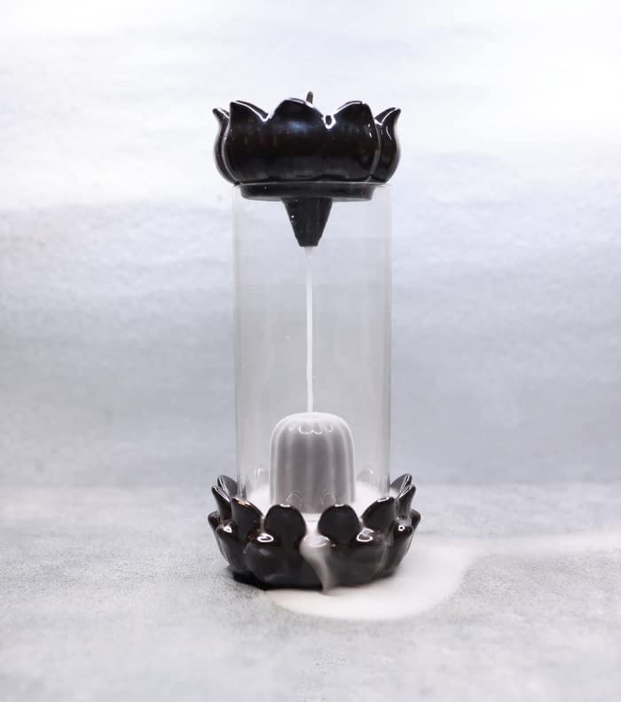 Image of Webstar Shiva Smoke Fountain Polyresin Back Flow shivling Incense Holder with 10 Back Flow Incense Cones | (Back Flow Fountain Home Decor-1-Pcs+10 Cones)