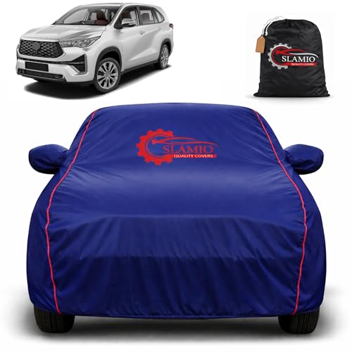Image of Premium 100% Waterproof Car Cover for Toyota Innova Hycross 2022-2026 | All-Weather, UV & Dust Protection | Heavy-Duty 3-Layer Fabric | Custom Fit with Mirror & Antenna Pockets | Navy Blue