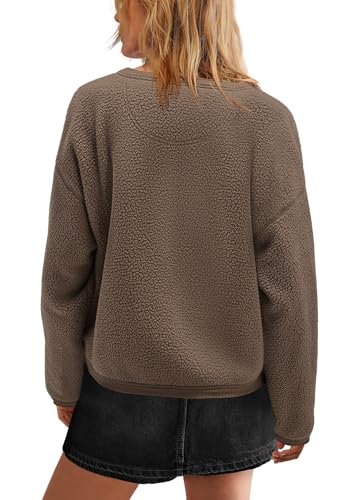 Yanekop Womens Sherpa Jacket Button Down Fleece Winter Coat Fuzzy Jackets Chunky Cardigan Sweaters Open Knit Sweater4