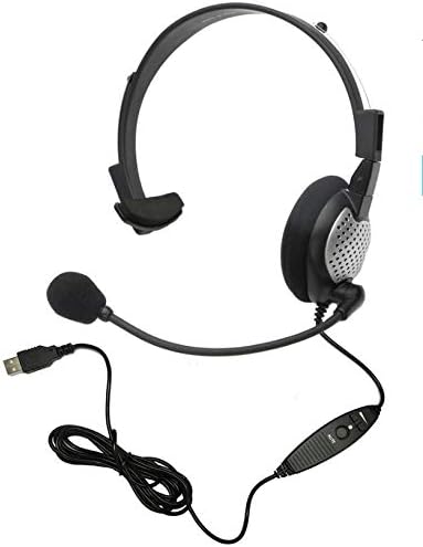Voice Recognition USB Headset with Noise Cancelling Boom Microphone for Dragon NaturallySpeaking 15, Dragon 15 Home, Premium, Professional (Single-Sided Headset)