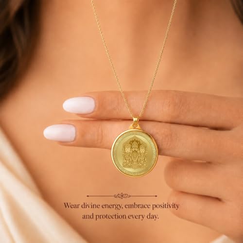 Image of DIVINITI 24K Gold Plated Double-Sided Religious Pendant with Premium Gift Box, Spiritual Locket for Men & Women, Devotional Jewellery for Gifting & Everyday Wear
