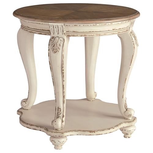 Signature Design by Ashley Realyn Cottage Style Round End Table,