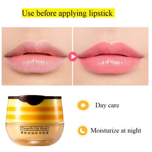 Krajiyya 2Pcs Lip Balm Honey Pot,Propolis Moisturizing Honey Lip Mask Lip Balm,Hydrating & Prevention Dry And Cracked Lip Scrubs Exfoliator thumb #1