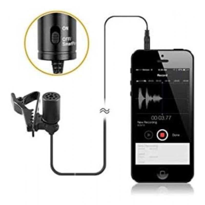 Image of Buyer Junction Lavalier Microphone with 3.5mm AUX Jack | Clip On Collar Mic for YouTube, Interview, Voice Recording & Reels