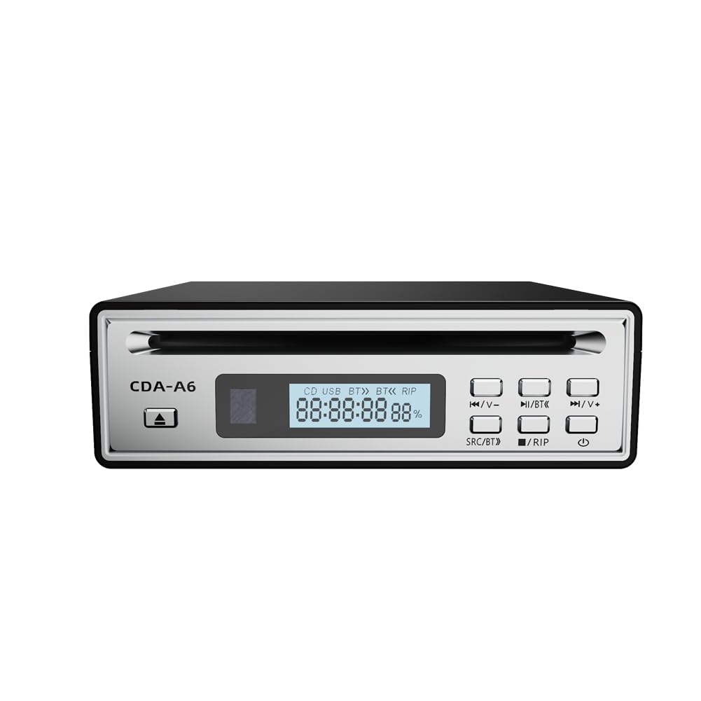 Hi-Fi-CD-Ripper-Player mit One-Touch-WAV-Ripping-Funktion, Bluetooth-Konnektivität, USB-Unterstützung und Optischen/AUX-Ausgängen